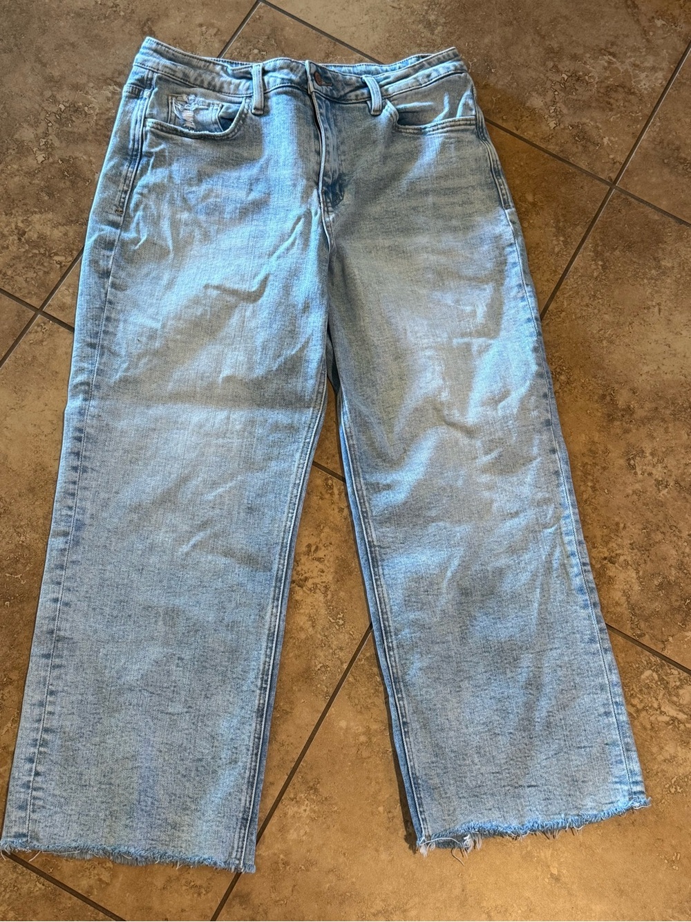 Flying Monkey Light Blue Wide Leg Crop Jeans